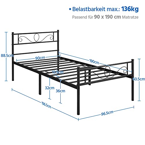 Yaheetech-Einzelbettgestell-Bettrahmen-Metallbett-Bettgestell-aus-Metall-fuer-90-x-190-cm-Matratze-Gaestebett-fuer-kleine-Raeume-schwarz
