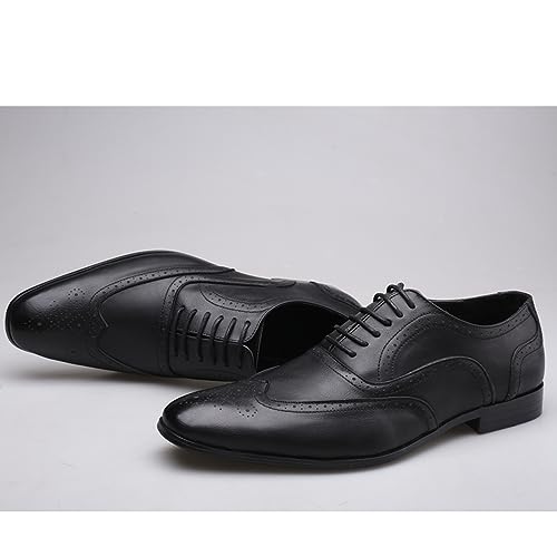 Mens Dress Shoes Fashion Business Wedding Formal Shoes Lace-up Pointed-Toe Classic Leather Casual Oxfords for Men4