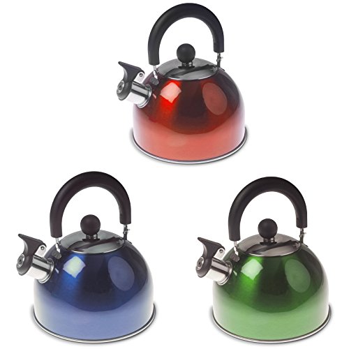 Flötenkessel leicht und robust aus rostfreiem Alu mit Flip-top Deckel 2 Liter • Aluminium Kessel Teekessel Wasserkessel