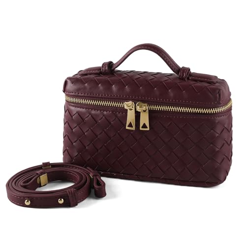 Woven Shoulder Bags for Women, Crossbody Bag Cute Satchels Clutch Purses Top-Handle Tote Handbag