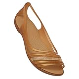 Crocs Women's Isabella Huarache Flat W Jelly Sandal, Bronze, 11 M US