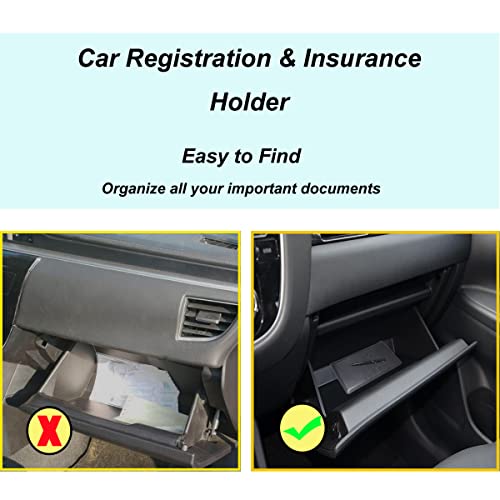 Image of Premium Faux Leather Car Registration and Insurance Faux Holder ,Black Registration Insurance Card Holder ,Glove Box Organizer Makes Your Documents In Order.