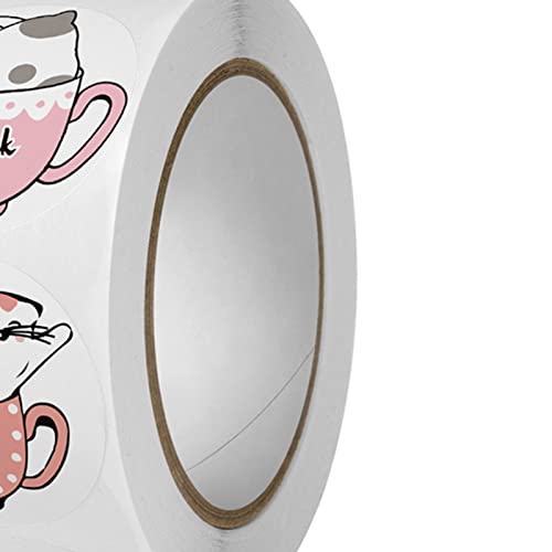 Academyus 500Pcs/Roll Cat Copperplate Paper Label Stickers - Cat Stickers Easter Themed 6 Different Designs Round Cute Business Labels, Envelope Seals, Shopping Bag Stickers, Diy Packaging Stickers C #TOP7
