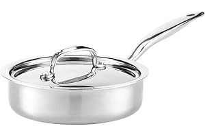 American-made 316Ti Stainless Steel Heritage Steel 1.5 Qt. Sauté Pan with Lid