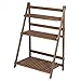 HIMM Stand de Fleurs Pliantes en Bois Massif, Balcon intérieur/Salon aménagement de l'embellissement, Stand de Pot de Fleurs Plantaire (Color : Brown, Size : 70cm/27.56in)