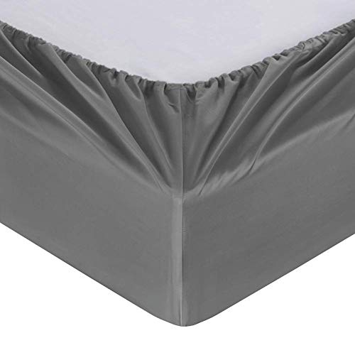 Image of 100% Supima Cotton Sheets 600 Thread Count,Bed Sheet Set King Size Sheets 4 Pieces,Soft & Silk Sateen Weave, Fits Mattress Up to 18'',Deep Pocket, Breathable & Fade Resistant(Grey,King)