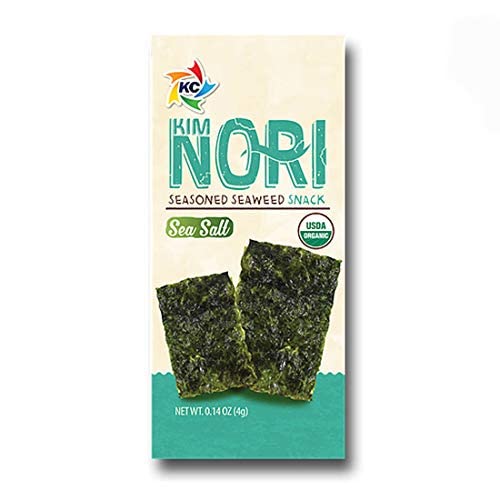 Kimnori Organic Seasoned Seaweed Snack, Sea Salt, 0.14 Ounce (Pack of 3)