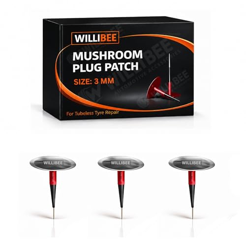 Image of WILLIBEE Mushroom Puncture Kit for Tubeless Tyre | Mushroom Puncher Kit for Bike & Car | Tire Puncher Repair Patches