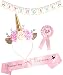 Mother to Be Unicorn Headband Pink Set, Growing a Unicorn Sash and Pin, Pink Baby Shower Party Favors Decorations Gift for Girl