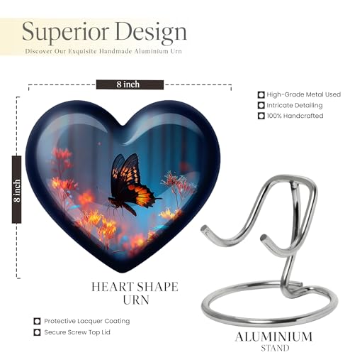 Image of Butterfly Urn Small Keepsake Urn for Burial 1 Large & 1 Small | Large Cremation Urns for Ashes Adult Male & Female, Human Remains Urns