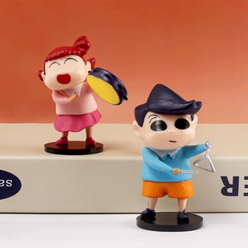 Image of FUNFOB Shinchan Action Figure | Shin chan Figurine Cartoon Figures Toys for Boys & Girls PVC Multicolour (Shinchan Dancing with Friends)