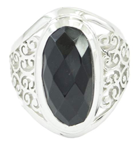 Bague bague naturelle noire argent 925 femme bijou tendance idée cadeau