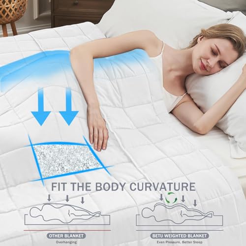 Image of White Weighted Blanket for Adults 20lbs, 48 inchx72 inch, Twin Full Size Cooling Heavy Throw Blanket for 180-220lbs, Microfiber Soft Thick Big Blankets Weighted Comforter Gift for Sleeping