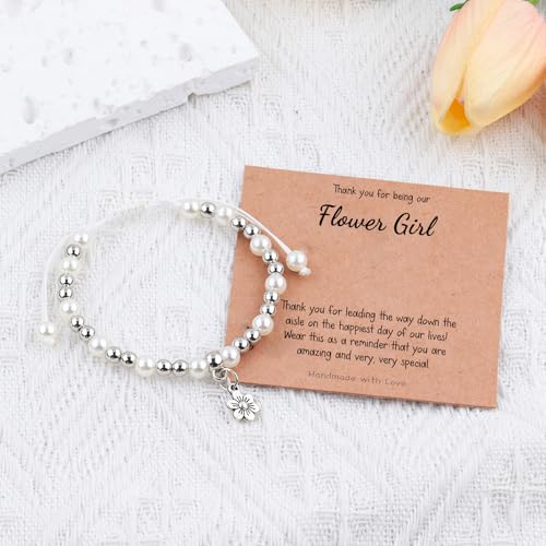 Image of Flower Girl Gift, Flower Girl Proposal Bracelet, My Flower Girl Cute Bracelet Flower Girl Bridesmaid Wedding Gifts