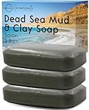O Naturals Jabón Barro Mar Muerto con Arcilla Verde Natural Facial Cuerpo y Manos Limpieza Exfoliante Vegano Detox 340 Gr