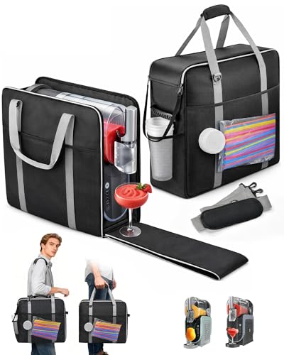 FANGSUN Carrying Bag for Ninja Slushie Machine FS301 & FS300, Front-Opening Ninja Slushie Carrying Case with Thick Shoulder Pad for 3 Carrying Ways, Triple-Layer Protection for Frozen Drink Maker
