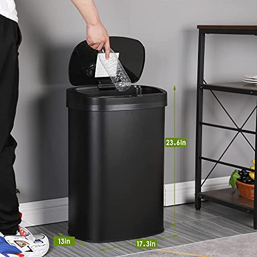 Caneca de basura rectangular de acero inoxidable 50L miniatura 7
