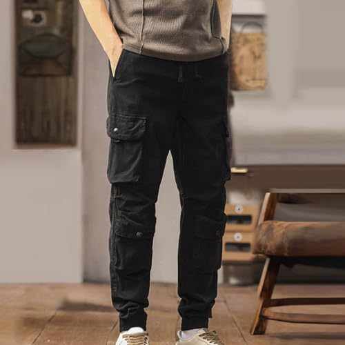 Men's Casual Cargo Hiking Pants Workout Joggers Sweatpants for Men Multiple Pockets Fashion Athletic Trousers2