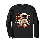 Photo Gallery gioco arcade retrò per uomini con astronauta pixel art boys maglia a manica Photo Gallery gioco arcade retrò per uomini con astronauta pixel art boys maglia a manica