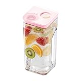 VAKUEN Premium Airtight Water Pitcher ROSE Pink lid, 1.4L(1.48qt) 1pcs, Airtight seal and Vacuum, Leak-free, BPA-free