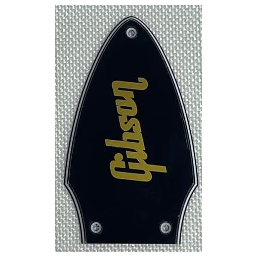 For Fit Gibson Flying V Truss Rod Cover logo guitarra golpeador estilo (3 capas negro (logotipo dorado)