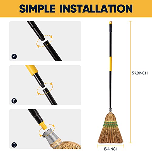 image for Yocada Heavy-Duty Broom Corn Broom Outdoor Commercial Indoor for Court