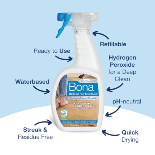 Image of Bona PowerPlus Hardwood Floor Deep Cleaner Spray - 32 fl oz - Refillable