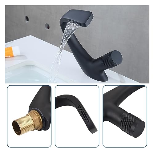 Robinet mitigeur noir et chrome MP08 silver pour lavabo monotrou de salle de bain - 7