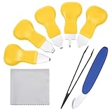 Larrel 8 Pcs Watch Back Removal Tool Kit, Small Portable Watch Case Opener Tool, Practical Watches Repair Kit for Home and Professional Use(Yellow)