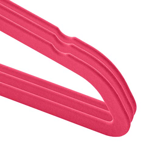 Casafield 50 Velvet Baby Hangers - 11" Size for Infant & Toddler Clothes - Pink
