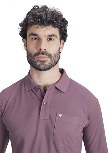 Image of Men's Cotton-Rich Full-Sleeve Polo T-Shirt with Pocket Premium Pique Fabric Casual & Stylish