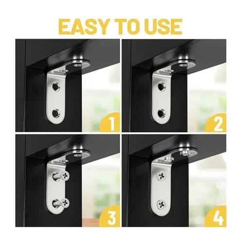 Soporte de esquina acero inoxidable L 16x50mm con tornillos pack de 5 6