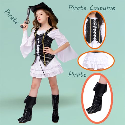 Disfraz completo de niña pirata para cosplay miniatura 2