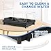 MoonOrange Small Turtle Tank Kit, Acrylic Turtle Tank Starter Kit with Basking Platform, Bottom Drainage, Multi-Function Areas for Turtles, Crabs, Crayfish, Small Reptiles. (Black Kit)