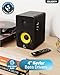 Majority Powered Bluetooth Bookshelf Speakers | Studio Monitors Speaker Set | 2.0 Home Studio Lecturers for PC & Turntables | Bluetooth Powered with RCA, Optical, USB & AUX Playback D40X