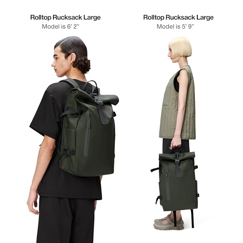 Image of RAINS Rolltop Rucksack Large Waterproof Laptop Backpack for Men, Commuter