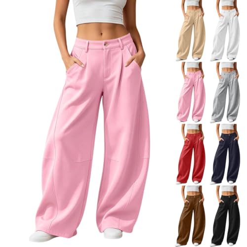 Barrel Leg Pants Women High Waisted Business Casual Dressy Work Pants - image 1