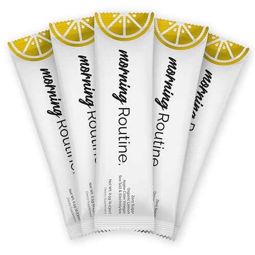 ROUTINE Morning Daily Hydration | Electrolyte Powder Packets | Lemon Apple Cider Vinegar & Sea Salt Drink Mix | Sugar-Free Keto & Paleo-Friendly | 3rd-Party Tested Electrolyte Drink Mix 5 Sticks