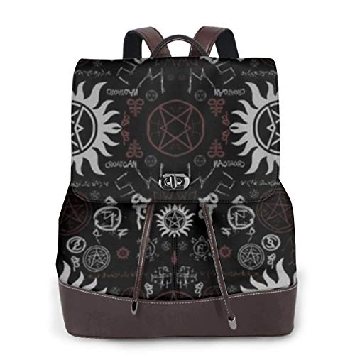 Supernatural Symbols Sac à dos en cuir pour femme Cover