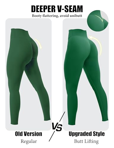 Olmlmt No Front Seam Workout Leggings for Women Tummy Control Butt Lifting Leggings Buttery Soft Gym Yoga Pants