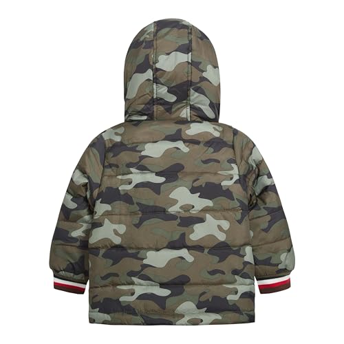 Image of LONDON FOG Boys' Heavyweight Winter Puffer Coat With Sherpa-lined Hood and Chest Pockets