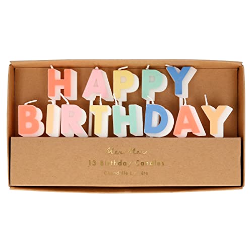 Bougies Happy Birthday multicolores pour gâteau d'anniversaire enfant
