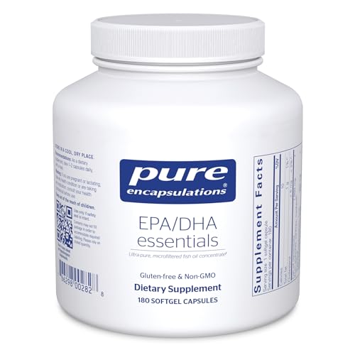 Pure Encapsulations EPA/DHA Essentials - Fish Oil Concentrate Supplement to Support Cardiovascular Health - Premium EPA & DHA Supplement with Omega 3 - 180 Softgel Capsules