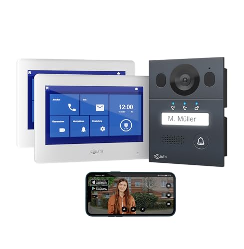 Goliath® Videoportero WiFi 2 Monitores [Monitor 7'] Portero Automatico con Camara - Videoportero 2 Hilos - Telefonillo Camara - Video Portero Automatico WiFi - Antivandálico y climático - Empotrada