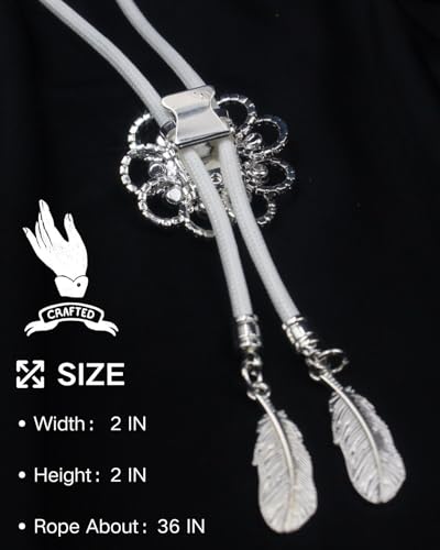 Image of PEARLY JUN Bolo Tie for Men Women Rhinestone Bling Western Cowboy Brown Leather Country Style String Wear Shirt Vest