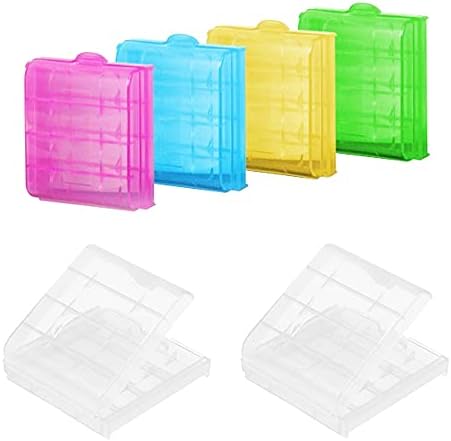 SUNFUA 6 Pcs Plastic Storage Battery Box Batteria di Immagazzinaggio di Protezione Scatola per Batterie AA o AAA (Cinque Colori)