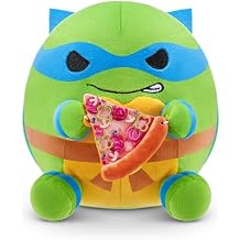 Snackles 5" Plush Teenage Mutant Ninja Turtles Edition by ZURU, Cuddly Squishy Comfort Plush with Teenage Mutant Ninja Turtles Theme and Pizza Snack Accessory Random Assortment