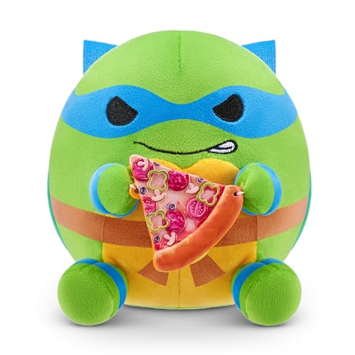 Snackles Teenage Mutant Ninja Turtles Edition von ZURU, 13 cm, Plüsch, flauschig-weiches, 13 cm großes Teenage Mutant Ninja Turtles Plüschspielzeug mit Pizza-Accessoire.