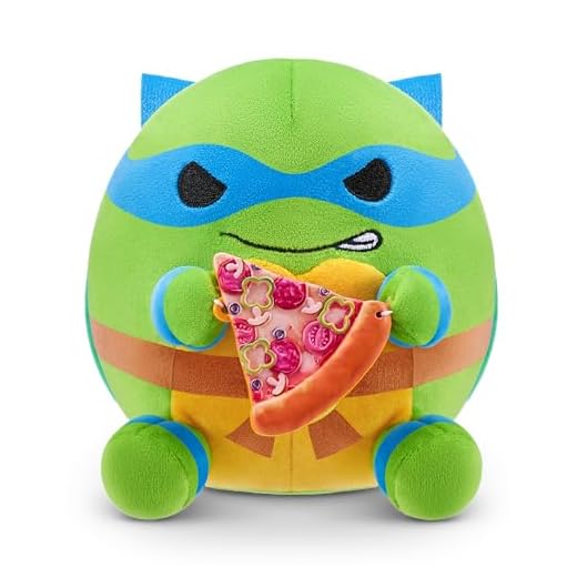 Snackles Peluche 13 cm édition Tortues Ninja de ZURU, Peluche Ultra-Douce et Squishy de 13 cm Tortues Ninja avec Accessoire Snack Pizza.(Assortiment aléatoire)