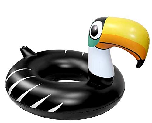 Blublu Park Inflatable Pool Float, Ride On Beach Swimming Ring Summer Water Outdoor Fun Beach Pool Party Toys for Adults and Kids, Tropical Toucan